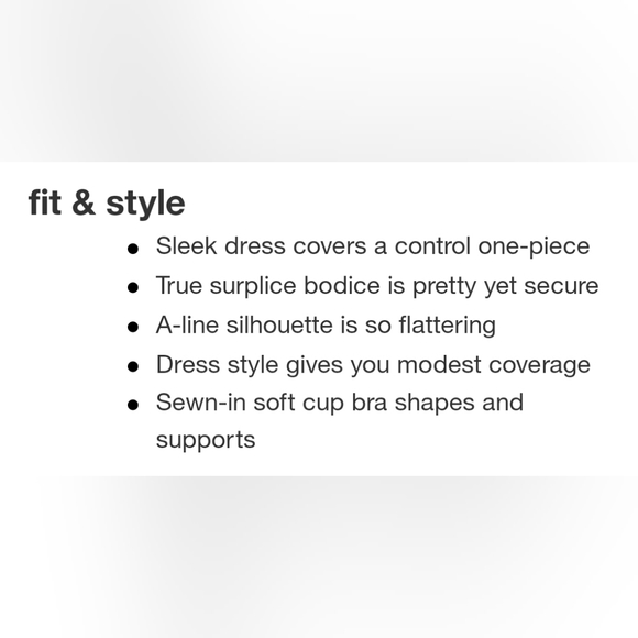 Lands' End Women's Navy Nylon/Spandex Chlorine Resistant Tummy Control Surplice - Picture 15 of 16